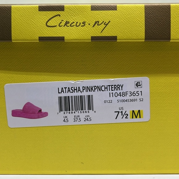 Circus NY Latasha Pink Punch Terry Slide Sandal, Size 7.5 - Picture 7 of 7